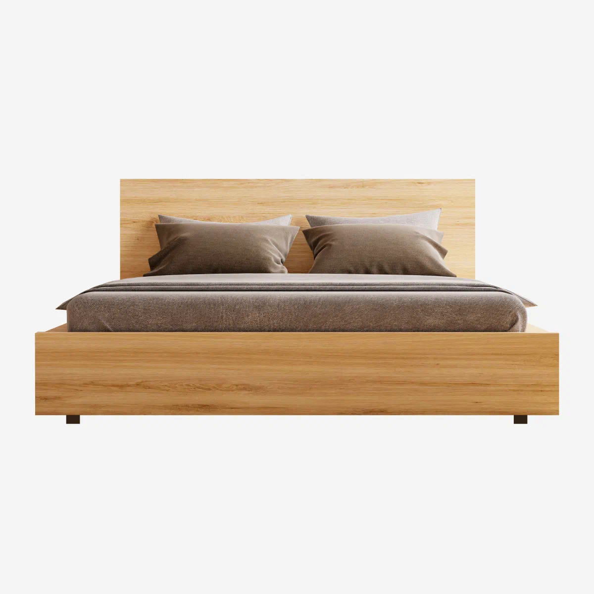 Bed with wood frame